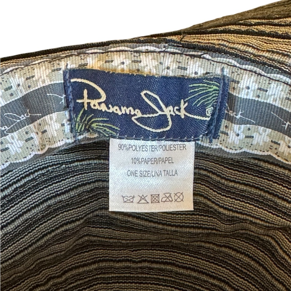 Panama Jack Striped Wide Brim Black Striped Hat - Picture 6 of 9